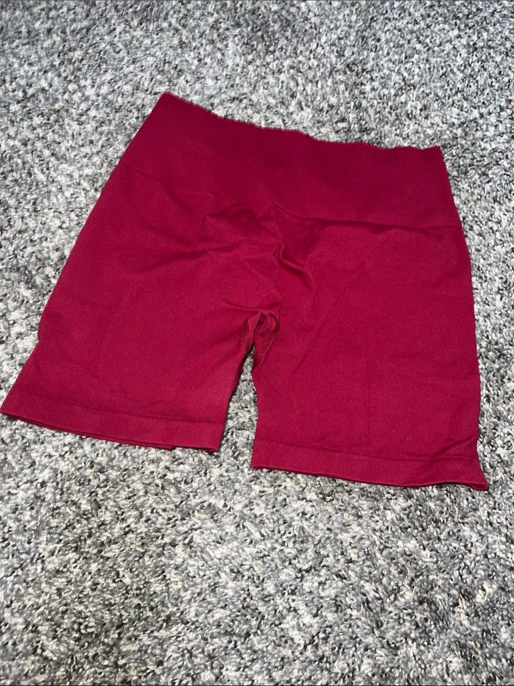 High-Rise Burgundy Athletic Bike Shorts